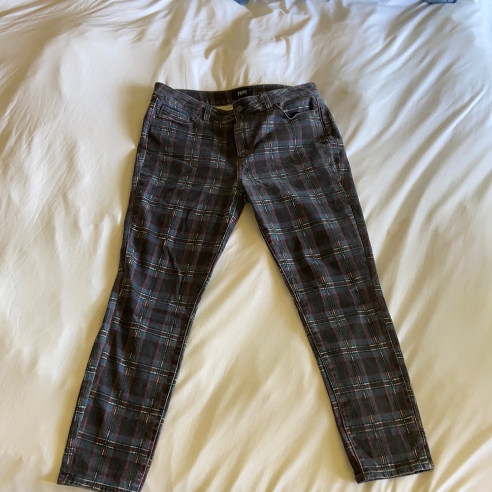 Paige “plaid” hoxton ankle jeans size 32